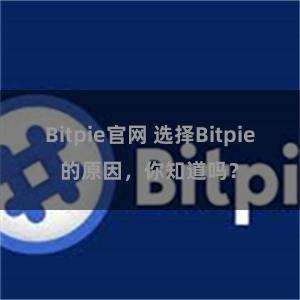 Bitpie官网 选择Bitpie的原因，你知道吗？