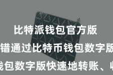 比特派钱包官方版  用户不错通过比特币钱包数字版快速地转账、收款